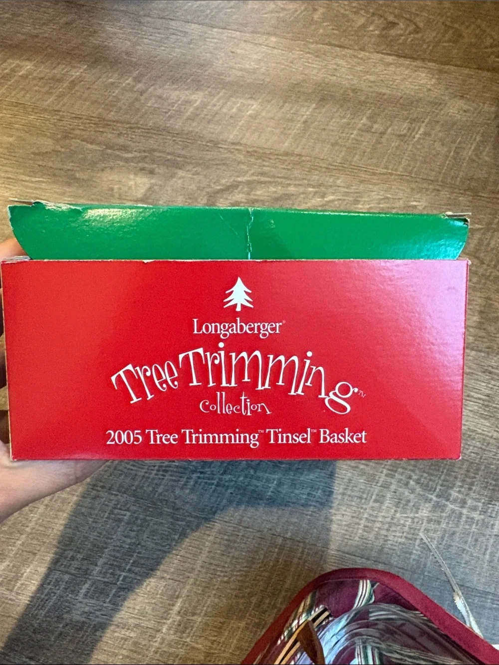 Longaberger 2005 Tree Trimming Tinsel Basket Set with Original Box